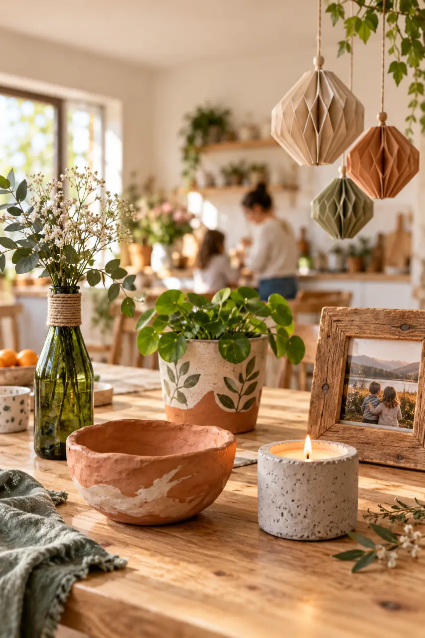 Déco fait maison facile : 6 projets sans outils spécialisés, du bol en argile à la bougie en béton