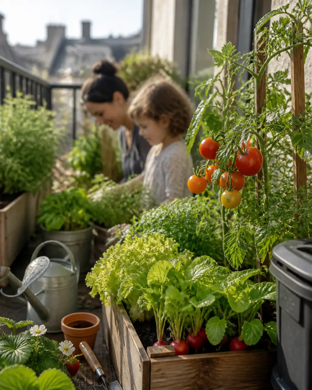 Potager balcon : réussir avec 5 à 6 h de soleil, des bacs adaptés et des légumes faciles