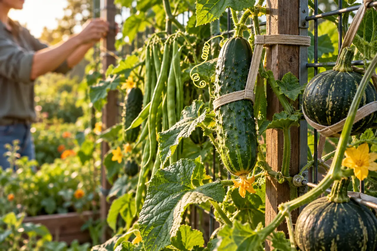 Légumes grimpants au potager : gagner de la place sans sous-estimer le poids