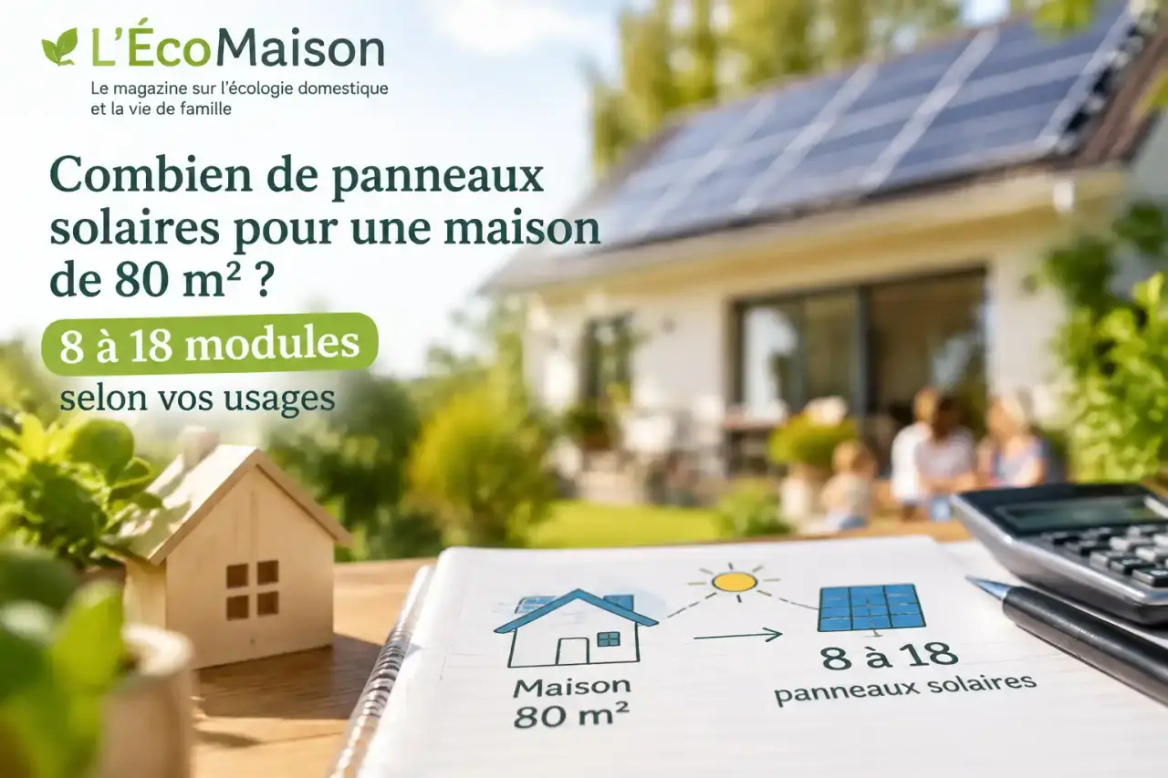 Combien de panneaux solaires pour une maison de 80 m² ? 8 à 18 modules selon vos usages