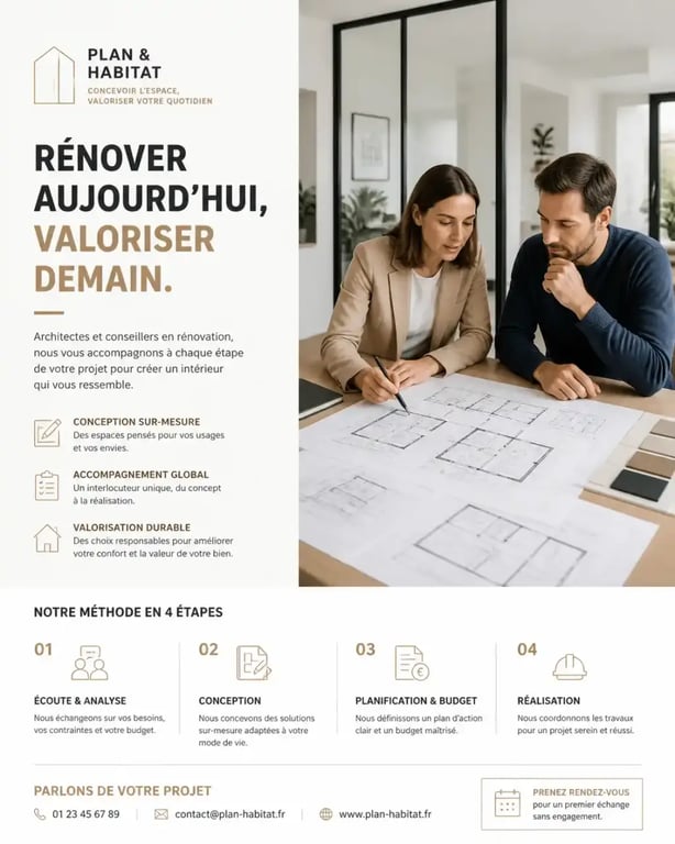 Conseiller à la Maison de l'Habitat Durable accompagnant un propriétaire dans son projet de rénovation.