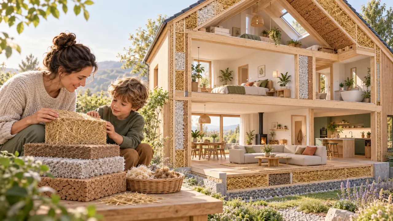 Intérieur chaleureux isolé avec des matériaux naturels et des tons terreux