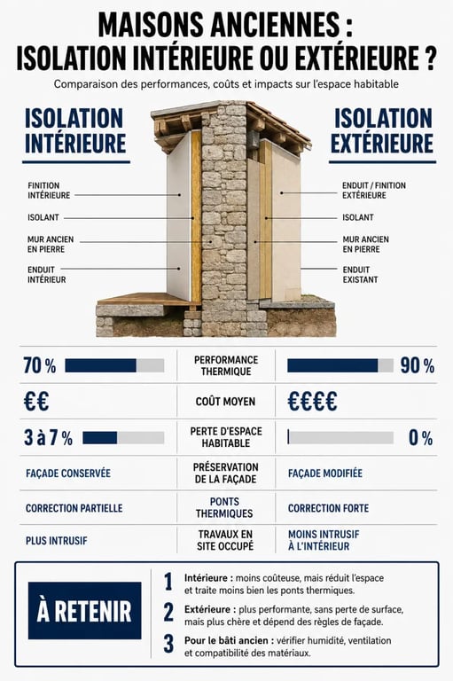 Comparatif isolation maison ancienne : ITI vs ITE